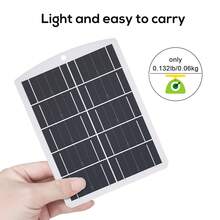 3W 5V 便攜式太陽能板 USB 充電器 戶外迷你太陽能電源 適用於 LED 露營燈、迷你風扇、行車記錄器、運動相機、手機及所有 5V 電子設備 - 查看 4
