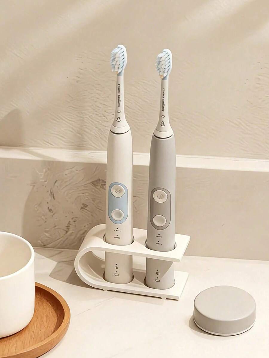 1pc 3D Printed Electric Toothbrush Desktop Storage Rack, Bathroom Vanity Organizer With Drainage Hole To Protect Charging Port From Residue, Suitable For Bathroom And Dorm