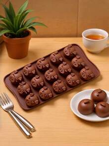 Khuôn làm bánh, khuôn thạch agar, khuôn muffin, khuôn silicon chịu nhiệt dùng trong gia đình, khuôn làm sô cô la, khuôn làm bánh hình hoạt hình sáng tạo, khuôn bóp nhỏ giọt keo. - Nhiều màu - Xem 3