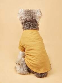 Letter Graphic Pet Tee - Yellow - View 6