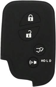 SEGADEN Silicone Cover Protector Case Holder Skin Jacket Compatible With LEXUS 4 Button Smart Remote Key Fob CV2420 Black - ColorA - View 1