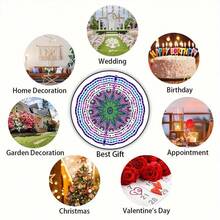 1pc Vibrant Mandala 3D Metal Wind Spinner - 10 Inch Iron, Colorful Dynamic Art, For Garden And Home Decor, Battery-Free, Perfect Christmas Gift, Outdoor Decor | Mandala Art | Durable Structure, (Pendant Not Included) Random Style - Multicolor - View 8