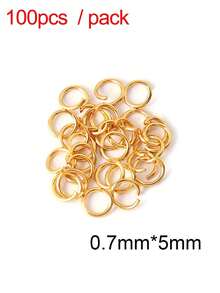 100pcs Gold Plated Open Jump Rings, Metal Split Ring Connectors, Suitable For Jewelry Making, DIY Crafts, Earrings, Bracelets, Necklaces - Yellow Gold - View 9