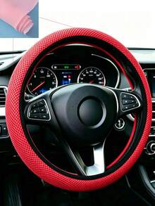 1 pieza Funda para volante de coche, diseño de malla transpirable, suave y cómoda, para uso en verano, adecuada para coches, SUV y ajuste universal, a prueba de polvo y suciedad, rosa para damas - Multicolor - Ver 15