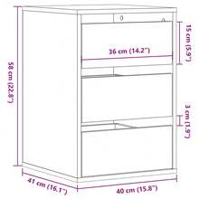 vidaXL Kommode Betongrau 40x41x58 cm Holzwerkstoff - Grau - Übersicht 10