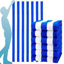 1pc Oversized 29x58 Inch Stripe Beach Towel  Extra Large Accessories Essentials Soft Super Absorbent Pool Travel Bath Swim Camping Towels Bulk Men Women Adults Gift - 藍色包裝 - 查看 2