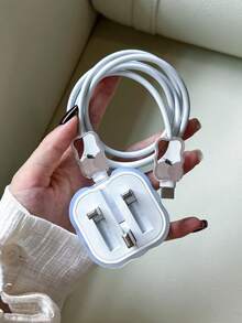 3 pièces Set de protecteurs de câble de charge à motif feuille, convient pour le chargeur rapide Apple 20W de norme britannique - Multicolore - Voir 3