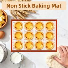 1 tấm lót nướng silicon có vạch kẻ hình trái tim, có thể tái sử dụng, chống dính, chịu nhiệt, thích hợp cho bánh macaron, bánh quy và nướng bánh bằng lò nướng. - Xem 8