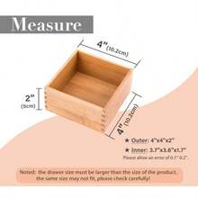 Bamboo Organizer Storage Boxes For Tabletop Bathroom Dresser Organizer Small Boxes Bamboo 4"*4" - Bamboo - View 2