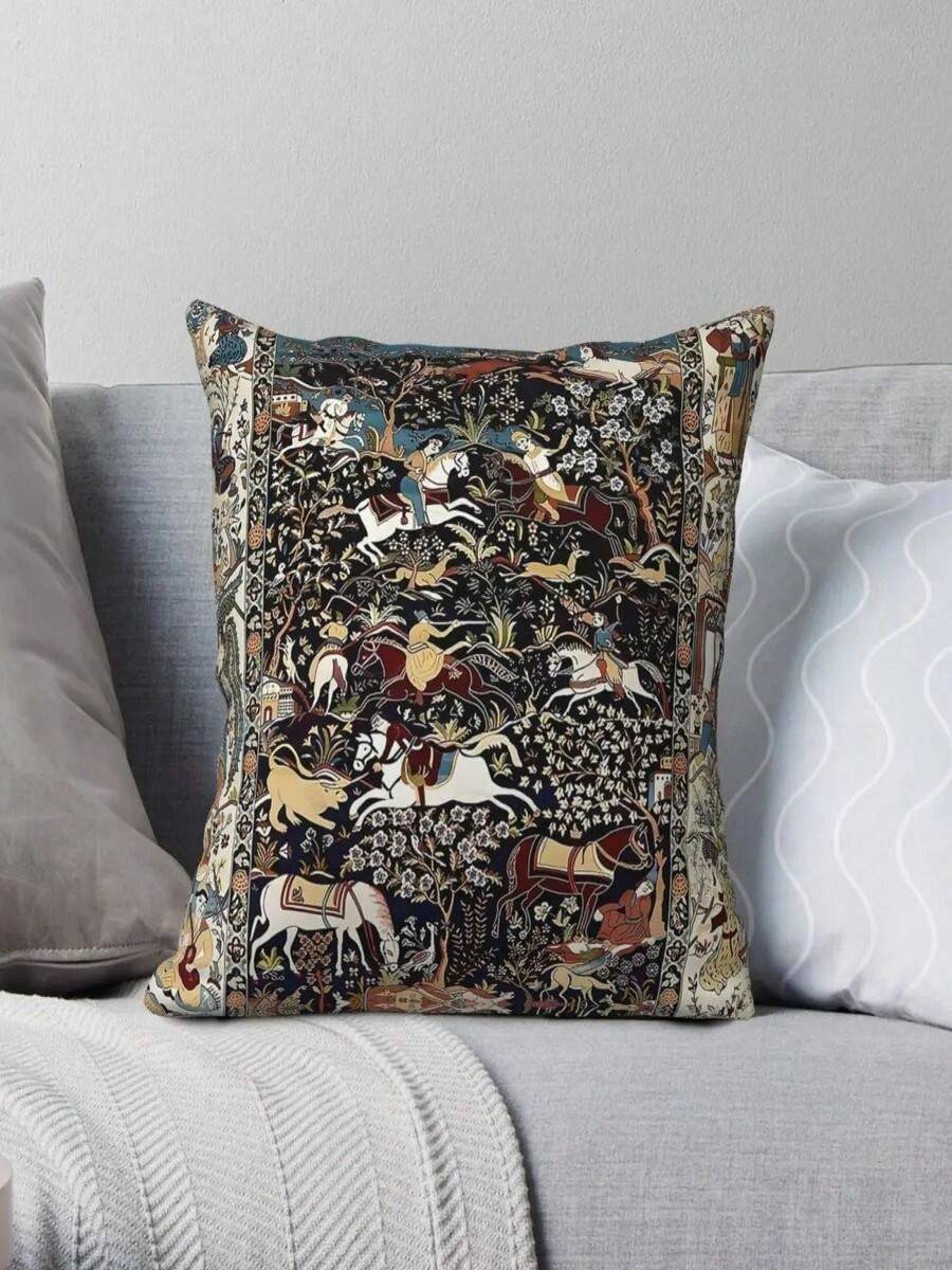 Persian Boho Square Pillowcase Polyester Linen Velvet Pattern Zip Decor Home Cushion Cover - Trắng 1 cái - Xem 1