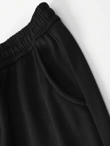 Driftmere Men's New Spring/Autumn Black Straight Leg Loose Fit Sports Pants - Black - View 7