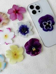 1pc Acrylic Magnetic Extendable Phone Holder (Orchid Design), Provides Multiple Styles And Color Options, Compatible With Apple And Android Phones, Ideal Lunar New Year Or Birthday Gift For Sisters, Girlfriends And Classmates - Multicolor - View 5