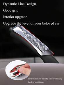 1pc Sparkling Rhinestone Handbrake Cover, Suitable For Universal Car Handbrake, Scratch-Resistant Crystal Embedded Car Interior Accessory, Applicable For Women's Universal Car Handbrake, Non-Slip Durable Handbrake Protective Cover, Fit For Manual Transmission Vehicles, Car Interior Accessory - A - View 2