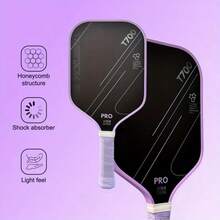 T700 Roh-Kohlefaser Pickleball Schläger: Kraftvoller Spin, Griffigkeit und Balance mit 16mm Profil und strukturierter Oberfläche - Violett - Übersicht 2