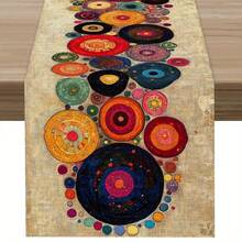 Modern Abstract Bohemian Table Runner Party Decor Washable Farmhouse Kitchen Dining Table Runner Wedding Decorations - Multicolor - View 11