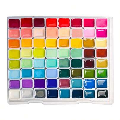 Bộ 64 màu màu nước ánh kim lấp lánh, sắc tố ngọc trai, thích hợp cho họa sĩ, người yêu thích hội họa, thủ công mỹ nghệ và trang trí.