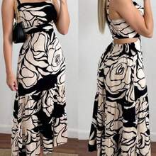Selamara Women's Floral Print Camping Strap Dress - Verde - Ver 2