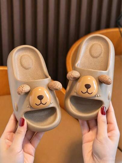 1 Pair Boys' Cartoon Capybara Indoor Home Slippers, Summer Children Sandals