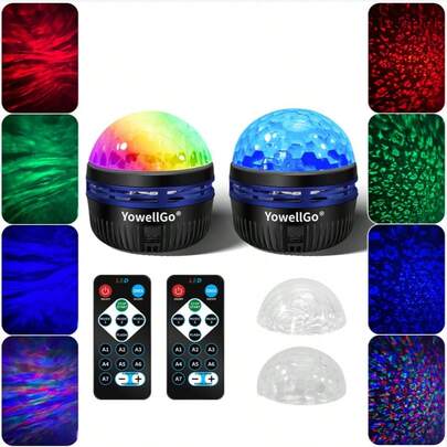 Proyector 2 en 1 de Auroras y Olas Oceánicas, y Lámpara de Cielo Estrellado - Con 14 efectos de iluminación e iluminación ambiental LED con cambio de color - Ideal para decoración del hogar, cumpleaños y regalos de Navidad.