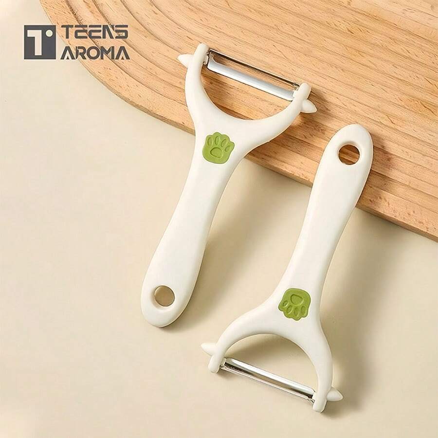 1 pieza Pelador multifunción de acero inoxidable para verduras y frutas - Procesador de alimentos manual para zanahorias, pepinos, manzanas, patatas - Herramienta de cocina esencial, diseño, rebanador y rallador - Multicolor - Ver 1