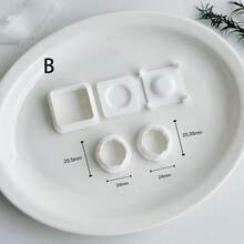 5PCS Cottagecore Mini Tray Clay Mold Set, Polymer Clay Mold For Earring Making - White - View 11
