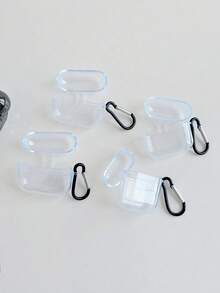 1 hộp đựng tai nghe trong suốt, đơn giản và trang nhã, tích hợp móc treo màu đen, tương thích với tai nghe Bluetooth của Apple (Chỉ bao gồm hộp đựng, không kèm tai nghe) - Trong sáng - Xem 4