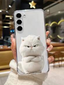 Ốp điện thoại trong suốt chống rơi với hình vẽ mèo giận dữ, phù hợp cho iPhone/ - Nhiều màu - Xem 3