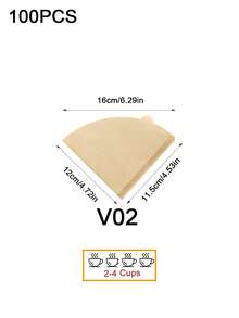 50 peças/100 peças Papel de Filtro de Café Cônico V01, Papel de Filtro de Café em Forma de V, Papel de Filtro de Café Pour-Over V02, Papel de Filtro de Café e Chá, Adequado para Xícaras de Filtro Cônico e Cafeteiras de Gotejamento, Adequado para Cafeteiras Pour-Over e de Gotejamento, 1-2 Xícaras, 2-4 Xícaras (Branco, Marrom) - Multicolorido - Visão 17