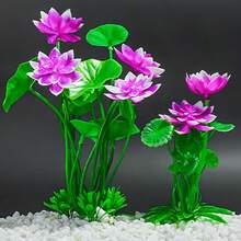 3株人造水族箱装饰花卉,水生植物,适用于鱼缸造景,易于养护的装饰性水生植物,水族箱装饰品 - A - 查看 2