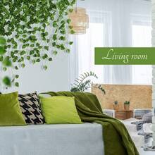 12/24 pièces Lierre vert artificiel, décoration végétale suspendue factice, convient pour la décoration murale de la chambre, l'embellissement de la salle de mariage et de fête - Pothos - Voir 5