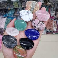 2PCS Mixed Natural Crystal Worry Stones, Polished Tumbled Stones For Home Decor & Energy Healing - Multicolor - View 8