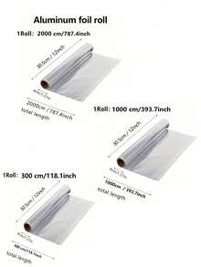20m Premium Thick Aluminum Foil Roll - Non-Stick Baking, Grilling, Cooking And Food Preservation - Multicolor - View 3