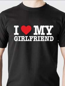 I Love My Girlfriend T-Shirt, Birthday Present, Funny Joke, Valentine's Day, Anniversary T-Shirt - Black - View 5