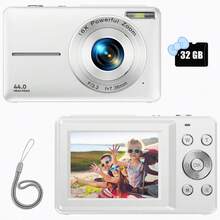 Nicamery 44MP FHD 1080P Compact Digital Camera, 16X Zoom, 32GB Memory Card Included, Ideal Gift For Beginners - White - View 11