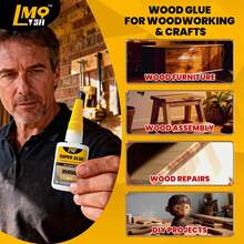 Wood Super Glue Liquid, Clear Instant Cyanoacrylate Adhesive For Wood Crafts Repair Woodworking, All Purpose CA Glue For Shoe Ceramic Plastic Leather Glass Model Metal Pottery Aquarium Porcelain Stone - ColorG - View 2