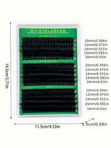 300 DIY Mink Eyelashes 60D/80D/100D Thick Single False Eyelashes, 5D Effect 0.07mm Curling False Eyelashes Suit 10-16mm Mixed Large Capacity Daily Makeup And Cosplay - View 4