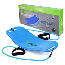 Tabla de equilibrio con bandas de resistencia Tabla de fitness para adultos Tabla de equilibrio de entrenamiento de abdominales Ideal para entrenamiento de núcleo bailarines entrenamientos de tobillo ejercicios de equilibrio DVD incluido - Azul Sin DVD - Ver 3