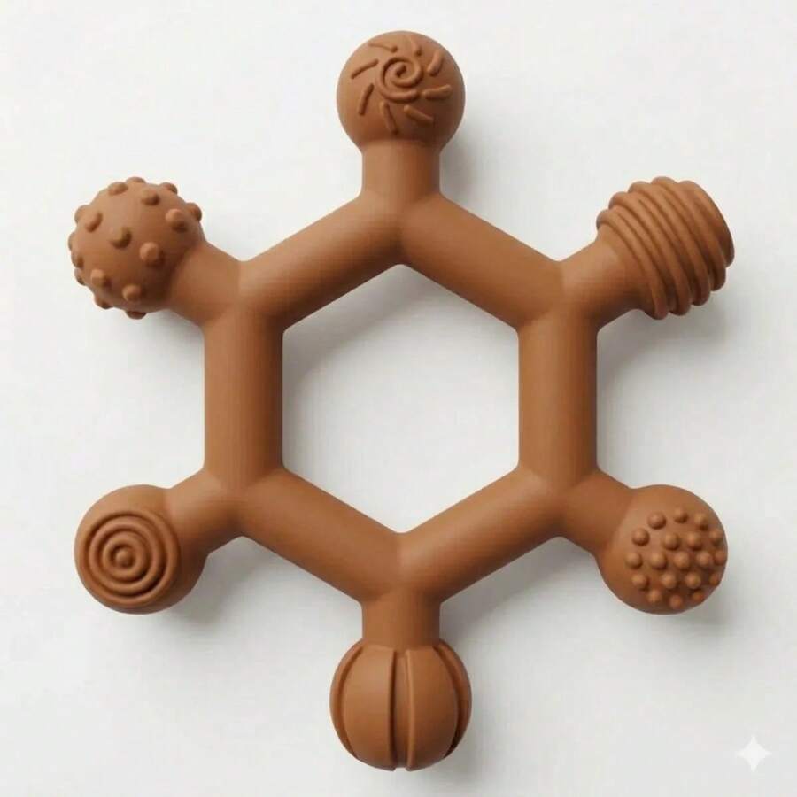 Silicone Teething Toy For Babies - Coffee - View 1