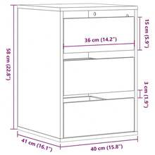 vidaXL Kommode Sonoma-Eiche 40x41x58 cm Holzwerkstoff - Braun - Übersicht 10