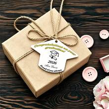 Custom Graduation Cap Tags, Personalizable Name & Text 2026 Graduation Favor Labels, Minimal Black White Gift Tags With Blessings For Grad Party Decor & Souvenirs - Custom Hang Tags - View 6