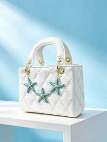 Dedoo 2025 New Arrival Fashionable Luxury Daisy Small Niche High-End Handbag, Diamond Embroidery Bag, Tote Shoulder Crossbody Bag, Suitable For Spring/Summer Travel, Campus, Daily Commute, Christmas Gift, Party, Wedding And Other Occasions - White - View 2