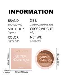 HANDAIYAN Waterproof Powder , 1pc Long-Wearing Oil Control Face Makeup Product Powder-Foundation - Aprikot - View 9