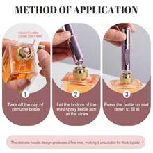 Mini Refillable Perfume Portable Atomizer Bottle 5PCS Travel Size Spray Refillable Refill Bottle 5 Ml With Travel And Outgoing Bag - 銀色 粉紅色 紅色 紫色 金色 - 查看 4