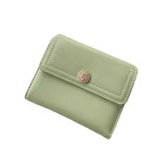 Short Fashion 70% Off Women's Folding Wallet, Simple Multi-Functional Student Wallet, ID Card And Coin Purse - Black - View 6