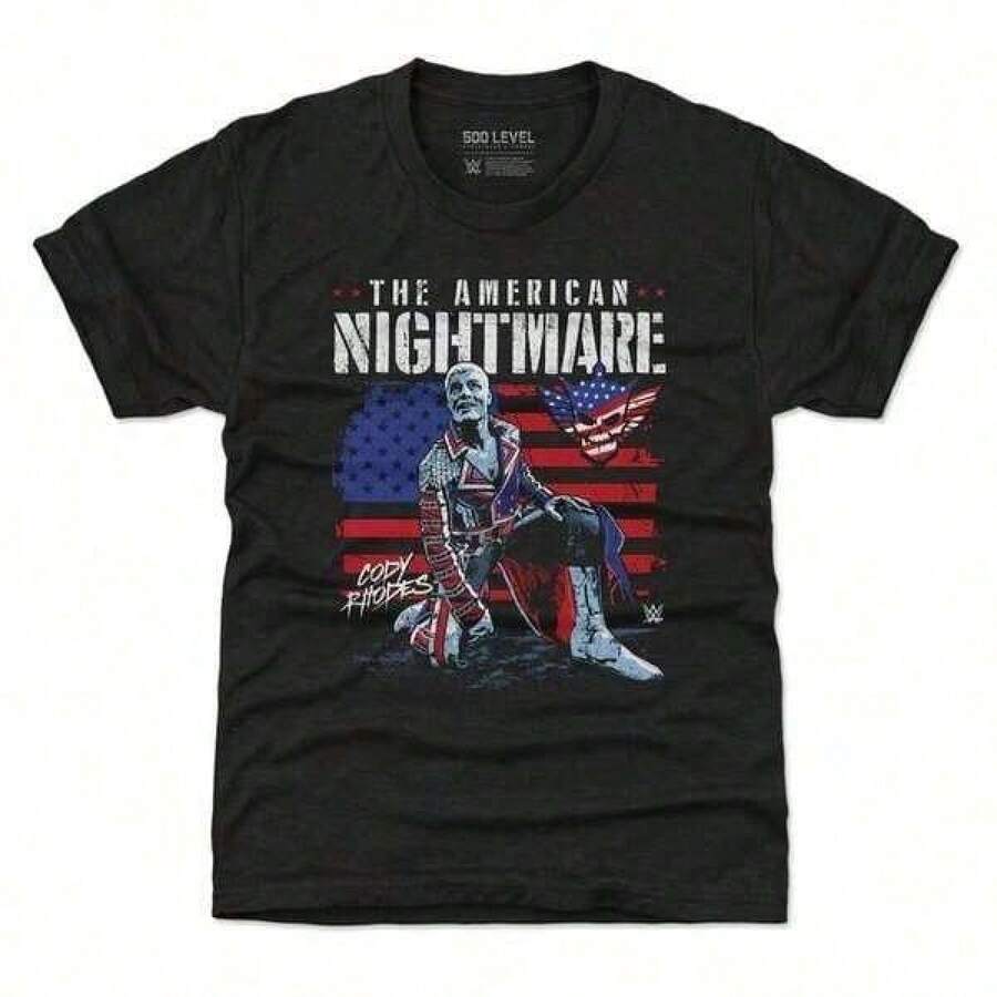 American Nightmare Cody T-Shirt Wrestling Fan Shirt Men's Shirts Printed Crew Neck Short Sleeve T-Shirt Y2K Vintage Streetwear Graphic Cotton Women's Tops 100% Cotton Crew Neck Comfortable T-Shirt - Gender Neutral 100% Cotton Retro-Futuristic T-Shirt - Eye-Catching Statement Print Unique Print _Vintage PZFF - Black - View 1