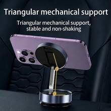 Alloy White Black Magnetic Suction Cup Car Phone Holder New Vacuum Adsorption 360 Degree Rotation No Charging No Residue Stable Attachment Multi-Angle Adjustment Universal For Dashboard Tabletop Multi-Functional Support Mother's Day Gift - Multicolor - View 4