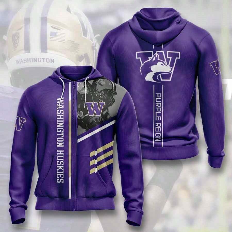 Sports American Football Ncaaf Washington Huskies Usa Hoodie 3D - 彩色 - 查看 1