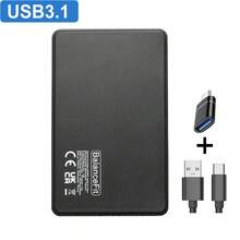 Caja externa para disco duro USB 3.0/3.1 SATA III de 2.5 pulgadas en color negro, caja externa para HDD/SSD, herramienta portátil para laptop/PC sin necesidad de herramientas - Negro - Ver 9
