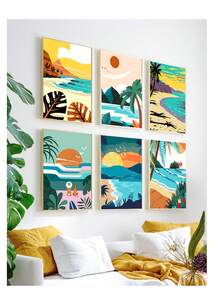 8x12 Inch/6pcs Digital Painting Kit Suitable For Adults And Beginners, Frameless, DIY Easy Acrylic Paint Set, Home Decor Craft, Ideal Gift For Birthday, Father's Day, Christmas, Mother's Day And Valentine's Day - Potted Flowers - View 6