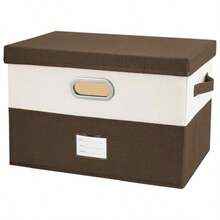 Large Linen Fabric Foldable Storage Bins With Removable Lid And Handles Washable Storage Box Organizer Containers Baets Cube With Cover For Bedroom Office Coffeeandcream Large - Coffeecream - View 7
